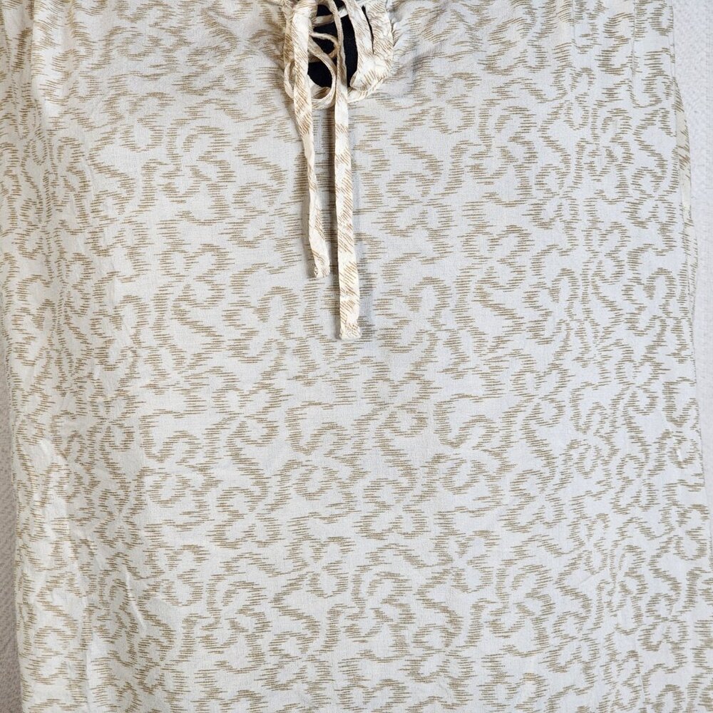 The North Face Cream Abstract Animal Print Viscose Tie Front Annabella Tank Sz L - Picture 7 of 16